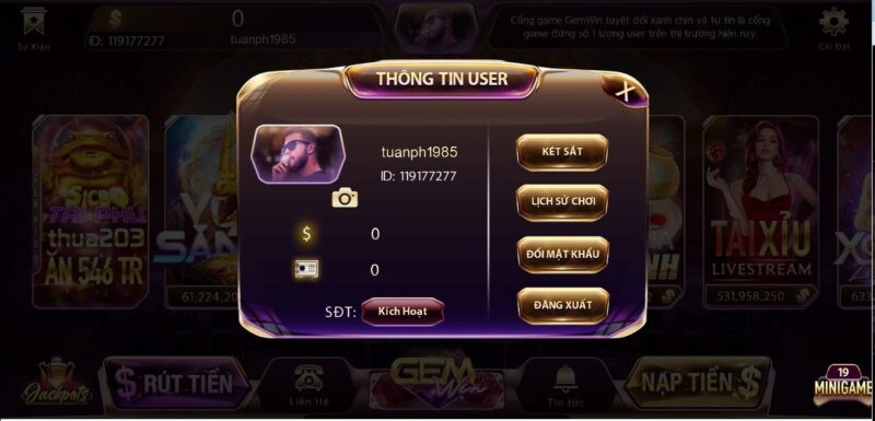 Bảo mật Gem Win
